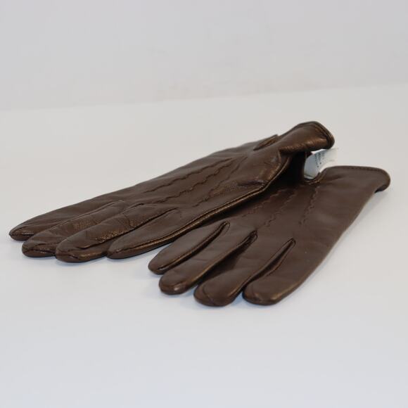 Merona Metallic Bronze Leather Gloves S/M Lined Winter Dress Gloves NWT - Picture 2 of 4